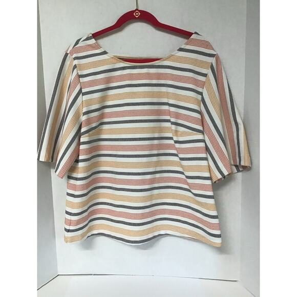 XL Porridge Anthropologie Jolene Multicolored Short Sleeve Top - Picture 1 of 6